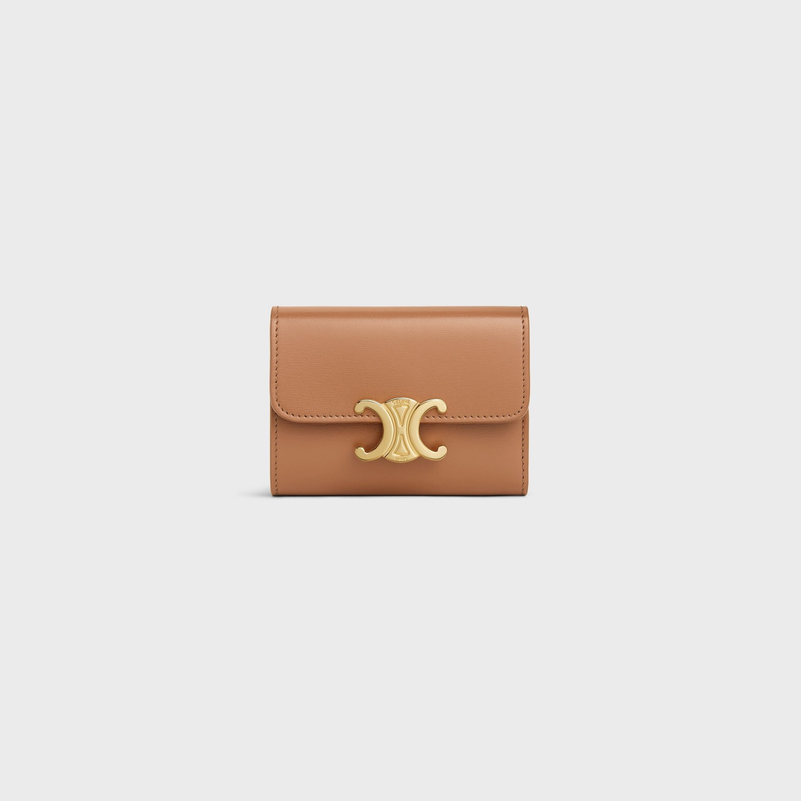 Compact Wallet With Coin Triomphe In Shiny Calfskin Bronze 10I653DPV.18BU product photo 1