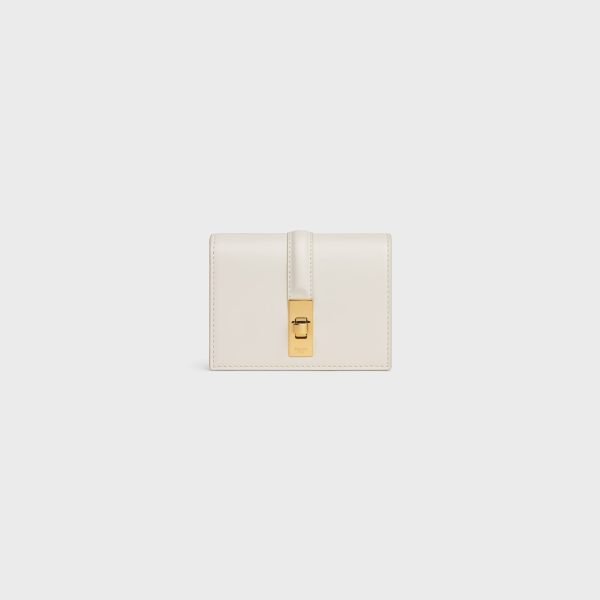 Card Holder With Flap 16 In Satinated Calfskin White Cotton 10M473GCG.00WC product photo 1