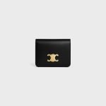Triomphe Compact Wallet In Shiny Calfskin Black 10K623DPV.38NO product photo 1