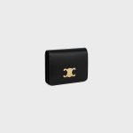 Triomphe Compact Wallet In Shiny Calfskin Black 10K623DPV.38NO product photo 2