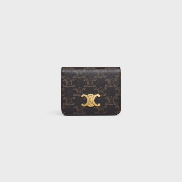 TRIOMPHE COMPACT WALLET IN TRIOMPHE CANVAS TAN