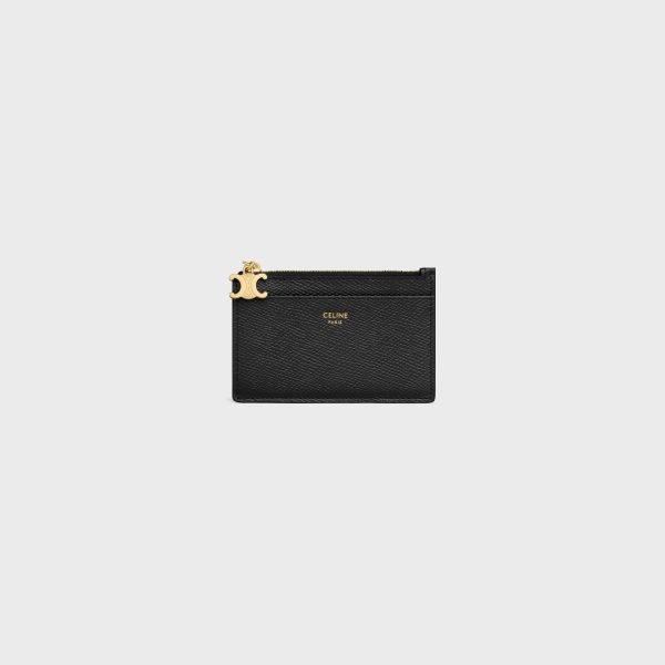 Zipped Card Holder Triomphe Charms In Grained Calfskin Black 10M083FVO.38NO product photo 1