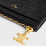 Zipped Card Holder Triomphe Charms In Grained Calfskin Black 10M083FVO.38NO product photo 4