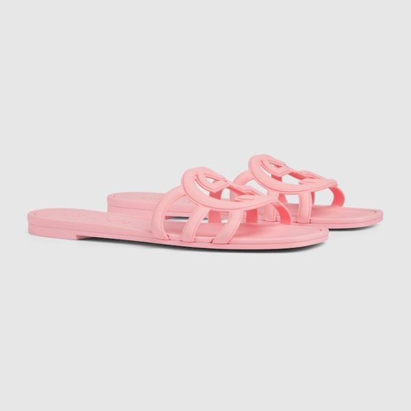 Womens Interlocking G slide sandal