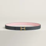 H Torsade Belt Buckle & Reversible Leather Strap 24 MM H052150CALB080 product photo 1