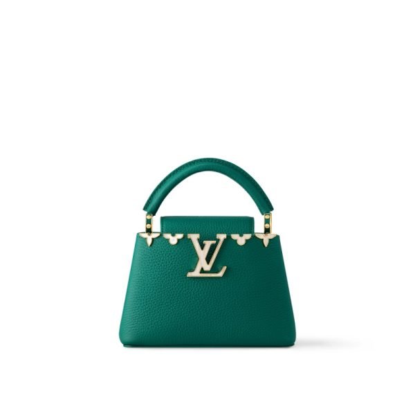 Louis Vuitton Capucines Mini Green Monogram front view