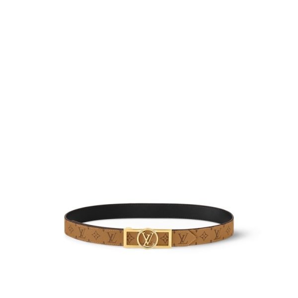 Dauphine 25mm Reversible Belt Black Monogram - Women‘s Belt front view