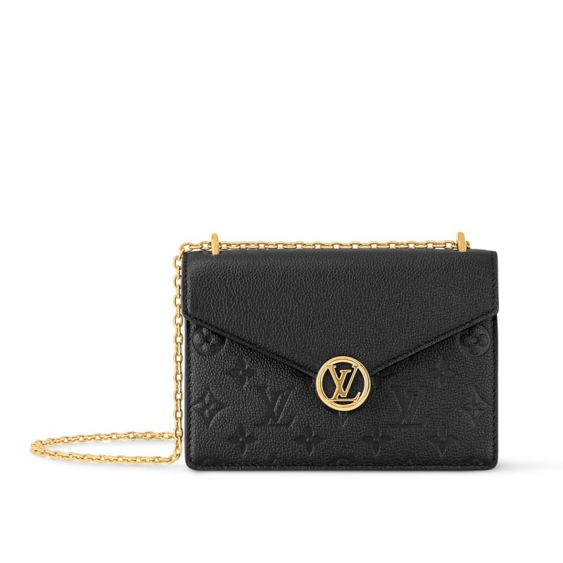 Louis Vuitton Wallet On Chain Rosy Black Monogram - Monogram Signature front view