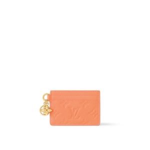 Louis Vuitton Charms Card Holder Gold Monogram - Louis Vuitton Wallet or Card Holder front view
