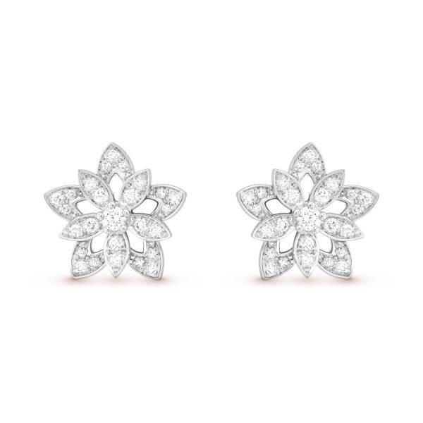 Lotus openwork earrings mini model