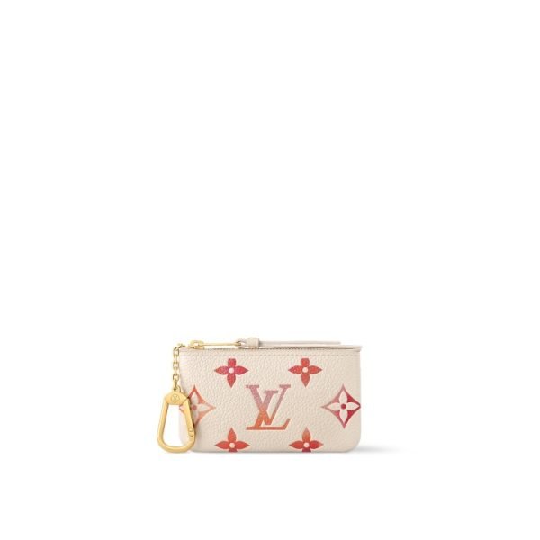 Louis Vuitton Key Pouch Pink Monogram - Louis Vuitton Wallet or Card Holder front view