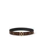 LV Circle 35mm Reversible Belt Black Monogram - Women‘s Belt interior detail