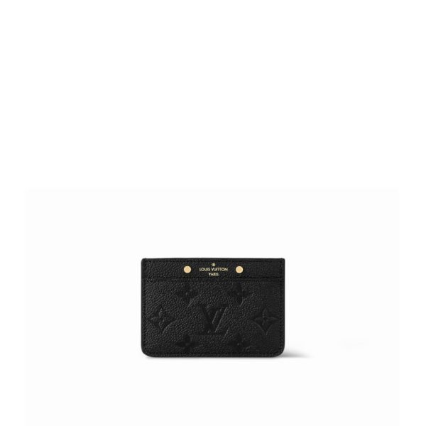 Louis Vuitton Card Holder Black Monogram - Louis Vuitton Wallet or Card Holder front view
