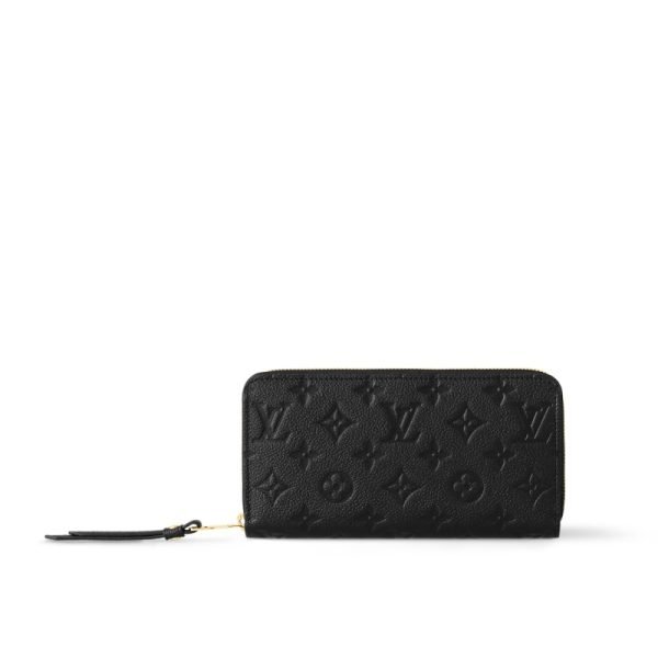 Louis Vuitton Zippy Wallet Black Monogram - Louis Vuitton Wallet or Card Holder front view