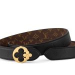 LV Flowergram Round 30mm Reversible Belt Black Monogram - Women‘s Belt interior detail