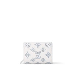 Louis Vuitton Cléa Wallet White Monogram - Louis Vuitton Wallet or Card Holder side view