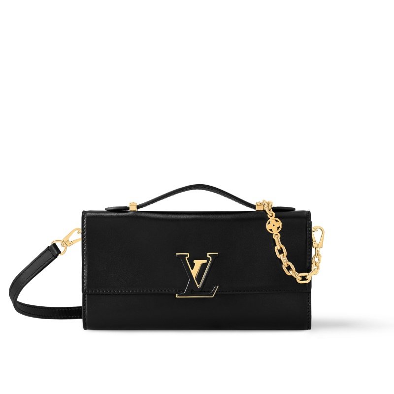 Louis Vuitton Wallet On Chain Capucines Black Monogram - Monogram Signature front view