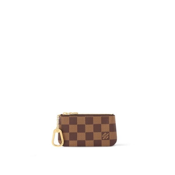 Louis Vuitton Key Pouch Gold Canvas - Louis Vuitton Wallet or Card Holder front view