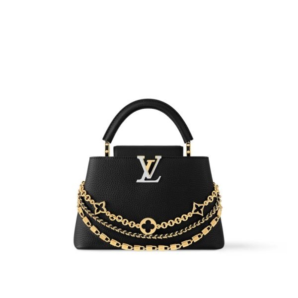 Louis Vuitton Capucines BB Black Monogram front view