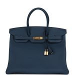 Hermes Birkin 35 Bleu De Prusse Togo Gold Hardware 106790 product photo 1