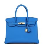 Hermes Birkin 30 Bleu Hydra Togo Gold Hardware 106223 product photo 1