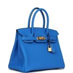 Hermes Birkin 30 Bleu Hydra Togo Gold Hardware 106223 product photo 2