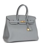 Hermes Birkin 35 Bleu Glacier Togo Gold Hardware 99192 product photo 2