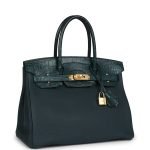 Hermes Birkin 30 Vert Cypress Togo And Matte Alligator Touch Gold Hardware 151791 product photo 2