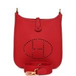 Hermes Evelyne Tpm Vermillion Clemence Gold Hardware 75330 product photo 1