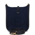 Hermes Evelyne Tpm Bleu Nuit Feutre And Caban Swift Gold Hardware 75399 product photo 1