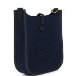 Hermes Evelyne Tpm Bleu Nuit Feutre And Caban Swift Gold Hardware 75399 product photo 3