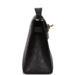 Hermes Kelly Pochette Black Ostrich Gold Hardware 72708 product photo 4
