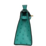 Hermes Kelly Pochette Vert Verone Ostrich Gold Hardware 71354 product photo 4