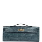 Hermes Kelly Cut Colvert Shiny Porosus Crocodile Gold Hardware 71318 product photo 1