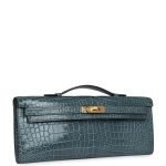 Hermes Kelly Cut Colvert Shiny Porosus Crocodile Gold Hardware 71318 product photo 2