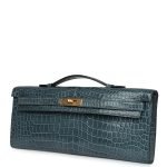 Hermes Kelly Cut Colvert Shiny Porosus Crocodile Gold Hardware 71318 product photo 3