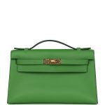 Hermes Kelly Pochette Vert Yucca Swift Gold Hardware 71394 product photo 1