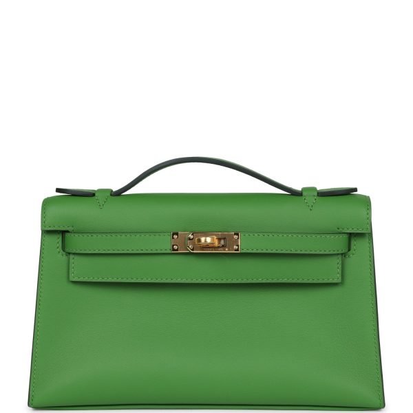 Hermes Kelly Pochette Vert Yucca Swift Gold Hardware 71394 product photo 1