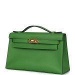 Hermes Kelly Pochette Vert Yucca Swift Gold Hardware 71394 product photo 3