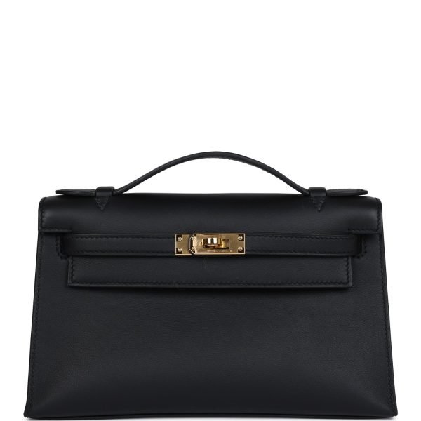 Hermes Kelly Pochette Black Swift Gold Hardware 72707 product photo 1
