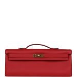 Hermes Kelly Cut Rouge Casaque Swift Gold Hardware 70408 product photo 1