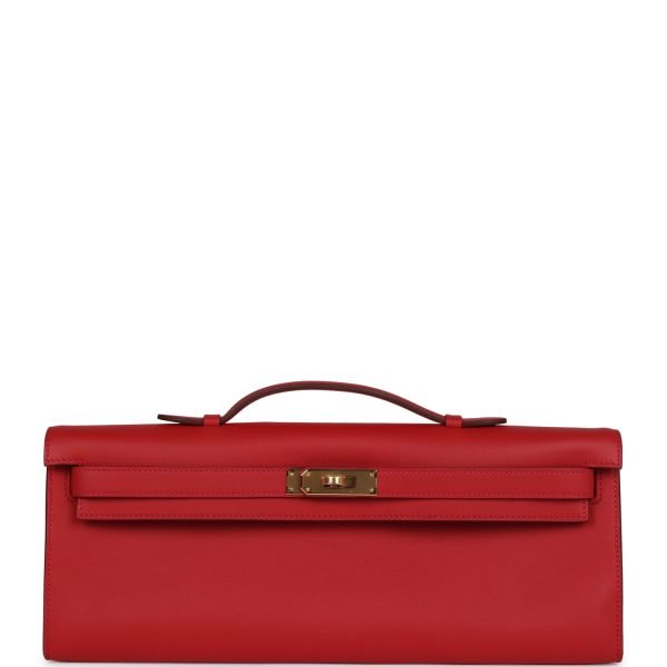 Hermes Kelly Cut Rouge Casaque Swift Gold Hardware 70408 product photo 1