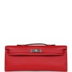 Hermes Kelly Cut Rouge Casaque Swift Palladium Hardware 70379 product photo 1