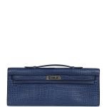 Hermes Kelly Cut Bleu De Malte Matte Porosus Crocodile Palladium Hardware 71196 product photo 1