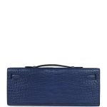 Hermes Kelly Cut Bleu De Malte Matte Porosus Crocodile Palladium Hardware 71196 product photo 4