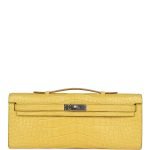 Hermes Kelly Cut Mimosa Matte Alligator Palladium Hardware 69806 product photo 1