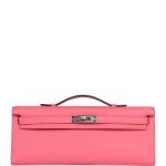 Hermes Kelly Cut Rose Azalee Swift Palladium Hardware 70139 product photo 1