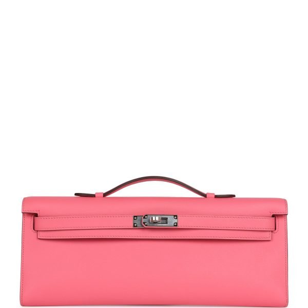 Hermes Kelly Cut Rose Azalee Swift Palladium Hardware 70139 product photo 1