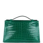 Hermes Kelly Pochette Emerald Shiny Porosus Crocodile Gold Hardware 130878 product photo 4