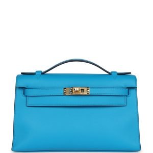 Hermes Kelly Pochette Bleu Frida Swift Gold Hardware 129179 product photo 1